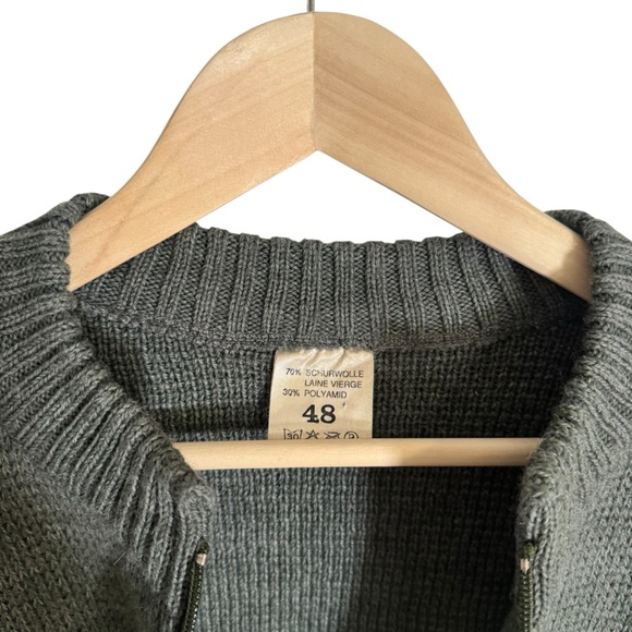 Vintage Swiss Army Wool Sweater Pullover Jumper Half-Zip 90s Genuine Size 48 - Picture 5 of 6